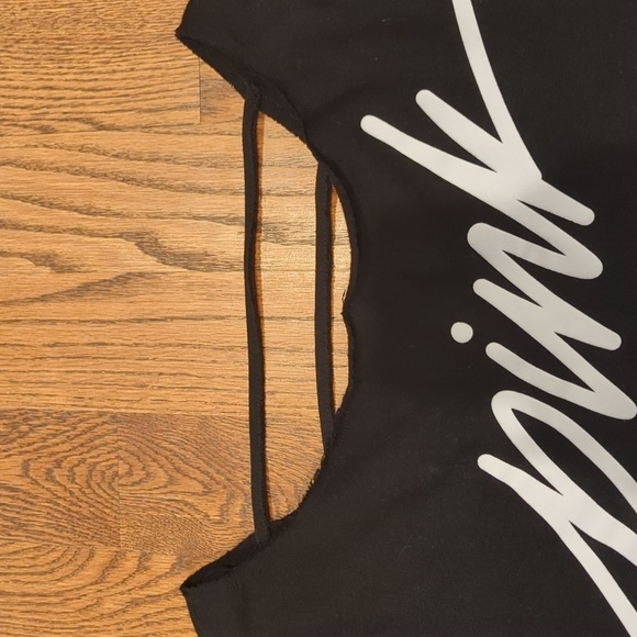 Victoria's Secret Pink Oversized Crop Top Black and White Size Small - Picture 2 of 7